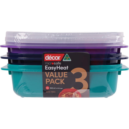 Decor Microsafe Jewel Container Set 900ml X 3 Pack