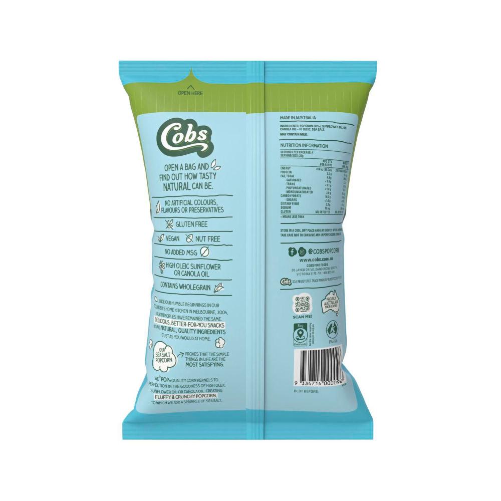 Cobs Gluten Free Popcorn Sea Salt - 80g