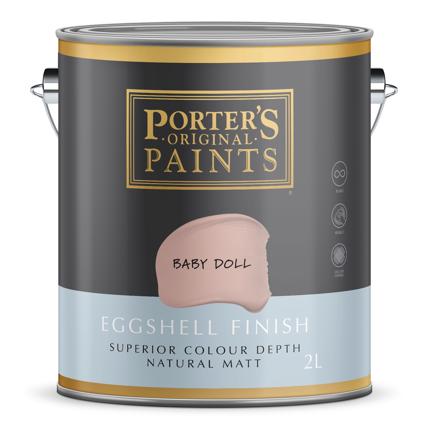 Porter's Baby Doll Washable Paint - 2L - Eggshell