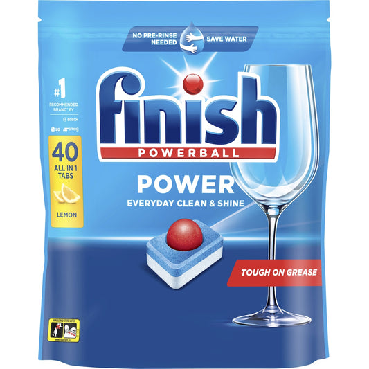 Finish Power Dishwashing Tablets Lemon 40 Pack