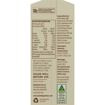 Oat Milk Goodness OMG Chocolate Protein Oat Milk 350mL