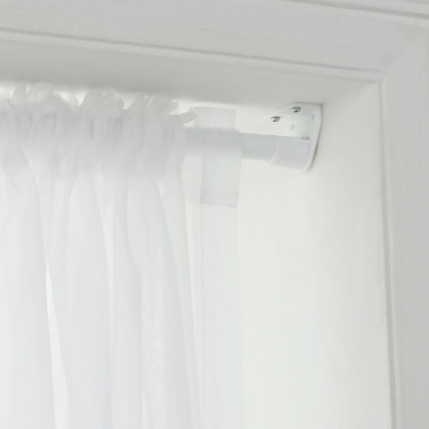 Windoware White Muslin Curtain Rod Bracket - 2 Pack