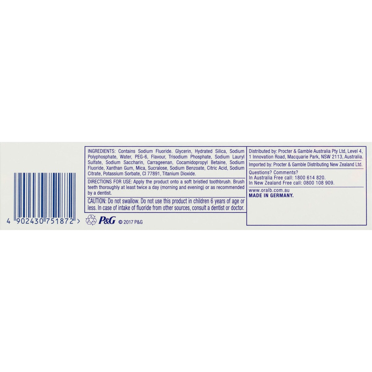 Oral-b 3d White Luxe Glamorous Toothpaste 95g