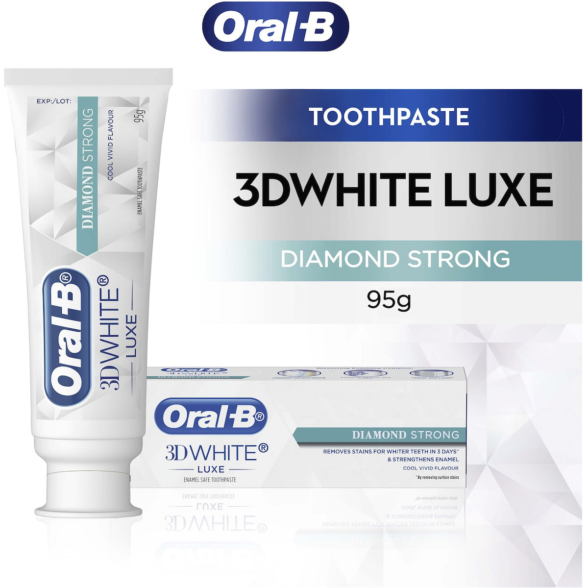 Oral-b 3d White Luxe Diamond Strong Whitening Toothpaste 95g