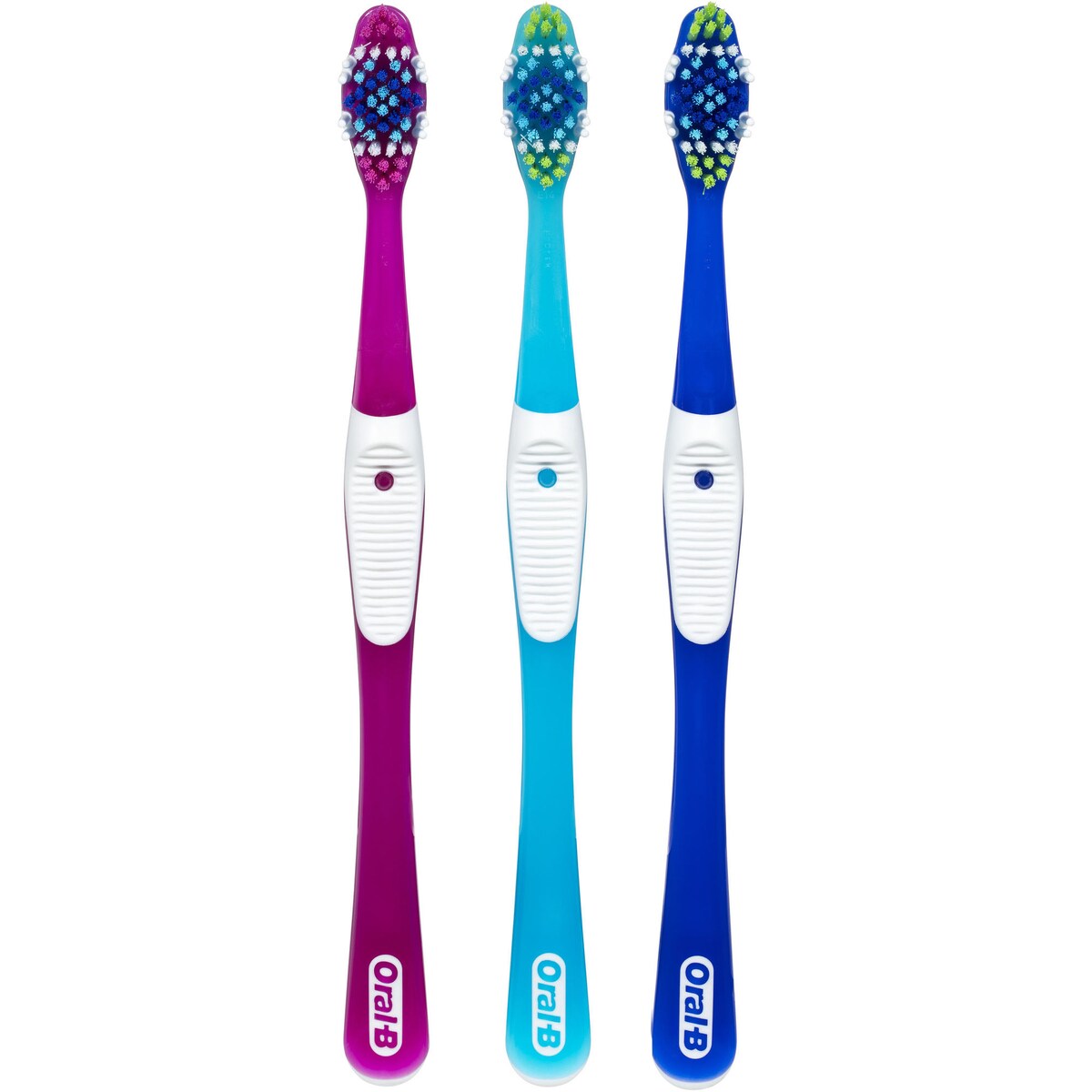 Oral-b 5 Way Clean Toothbrush In Pink, Blue, Navy 3 Pack