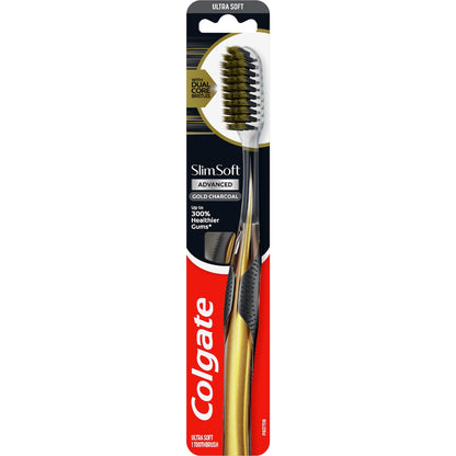 Colgate Slim Soft Advanced Charcoal Toothbrush Ultra Soft Each