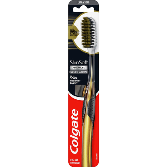 Colgate Slim Soft Advanced Charcoal Toothbrush Ultra Soft Each