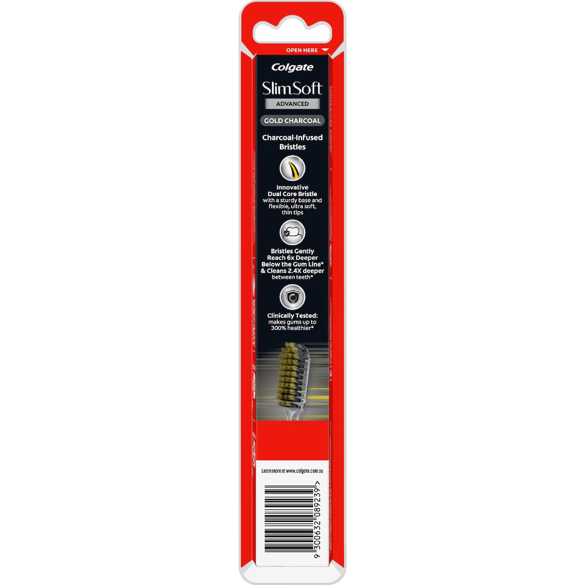 Colgate Slim Soft Advanced Charcoal Toothbrush Ultra Soft Each