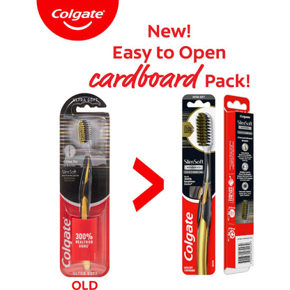 Colgate Slim Soft Advanced Charcoal Toothbrush Ultra Soft Each