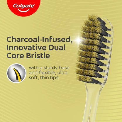 Colgate Slim Soft Advanced Charcoal Toothbrush Ultra Soft Each