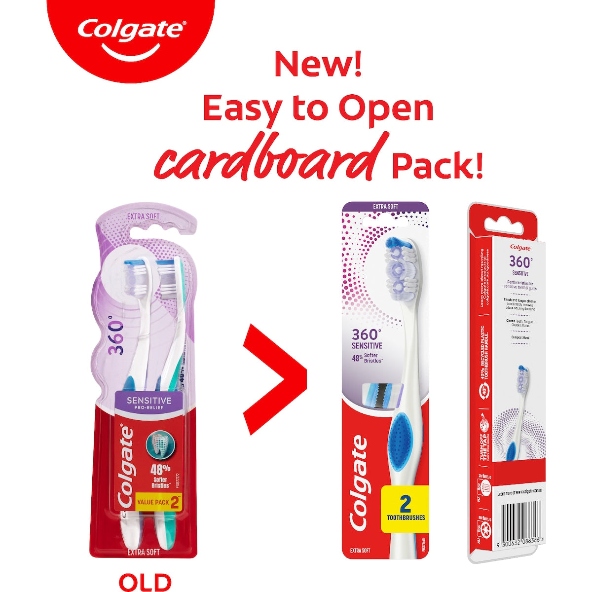 Colgate Toothbrush 360 Sensitive Extra Soft 2 Pack