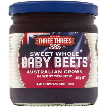 Three Threes Sweet Whole Baby Beetroot 415g