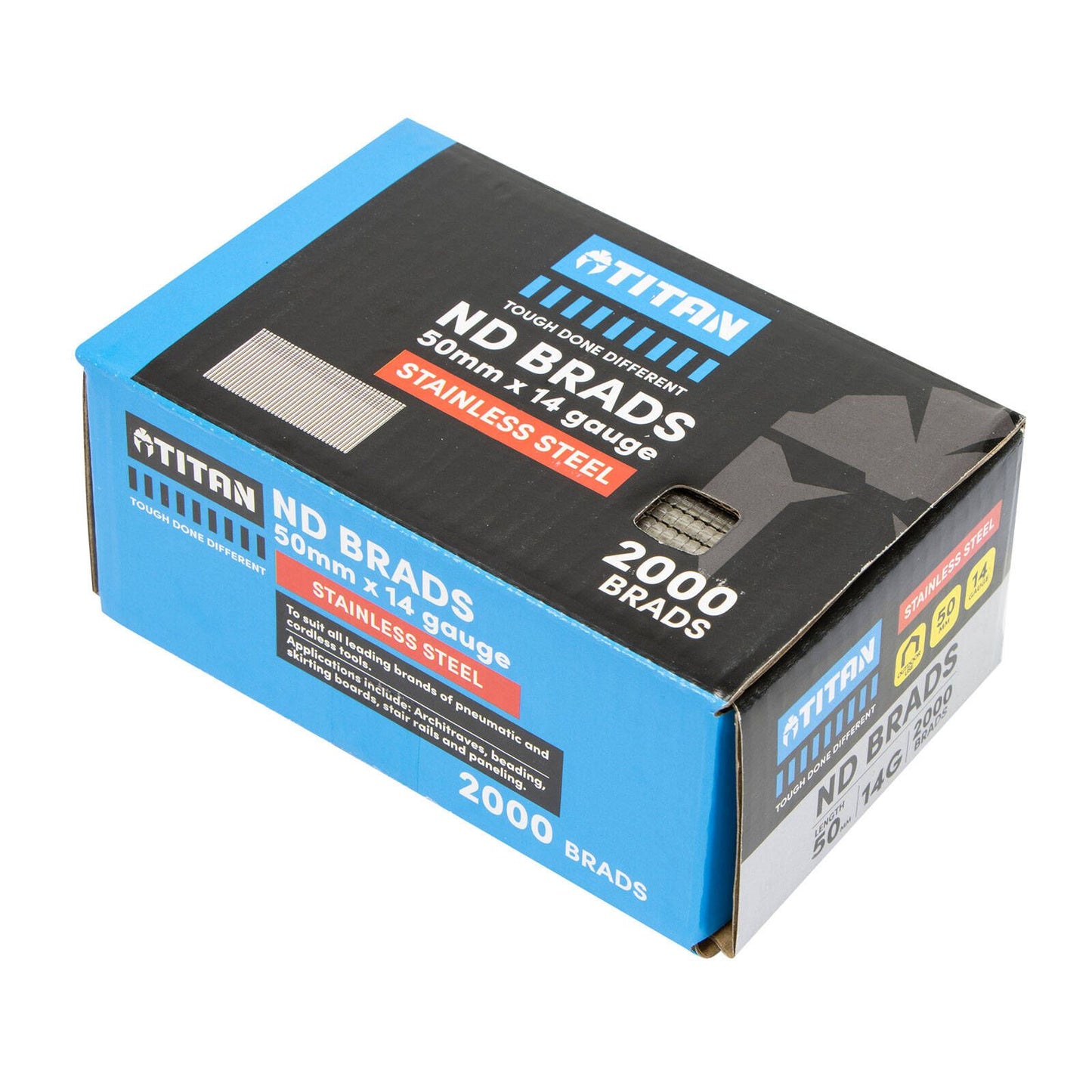 Titan Collated Nail Brads - 50mm - Stainless Steel - 2000 Pack