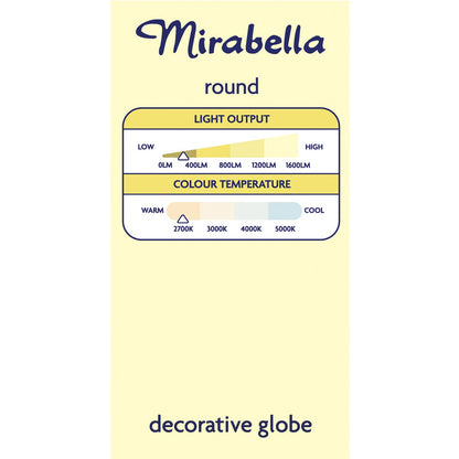 Mirabella Led Round Filament Ses 2w 250lm Warm White 1 Pack