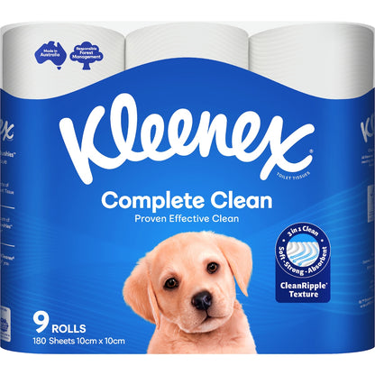 Kleenex Complete Clean Toilet Paper 9 Pack