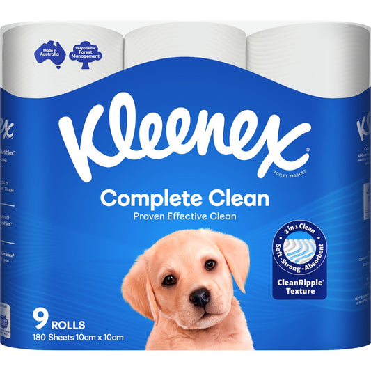Kleenex Complete Clean Toilet Paper 9 Pack