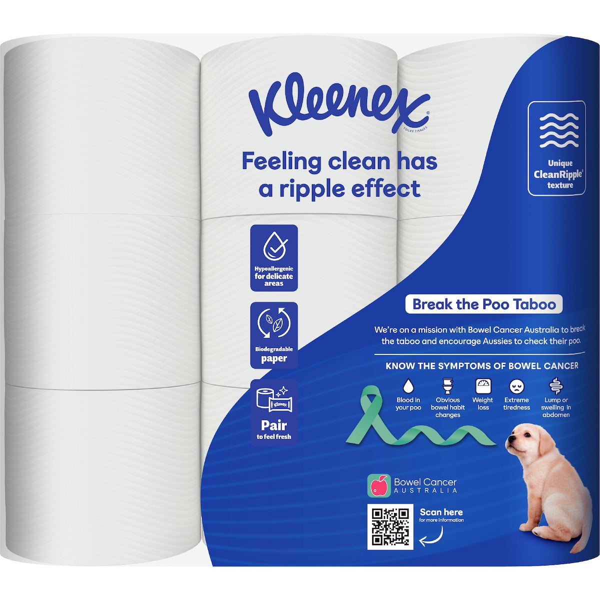 Kleenex Complete Clean Toilet Paper 9 Pack