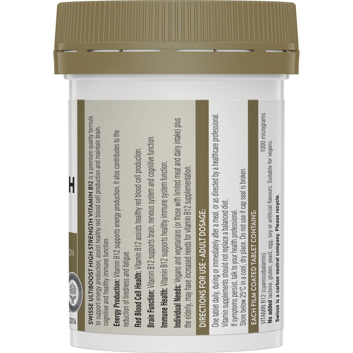 Swisse Ultiboost High Strength Vitamin B12 Tablets 60 pack