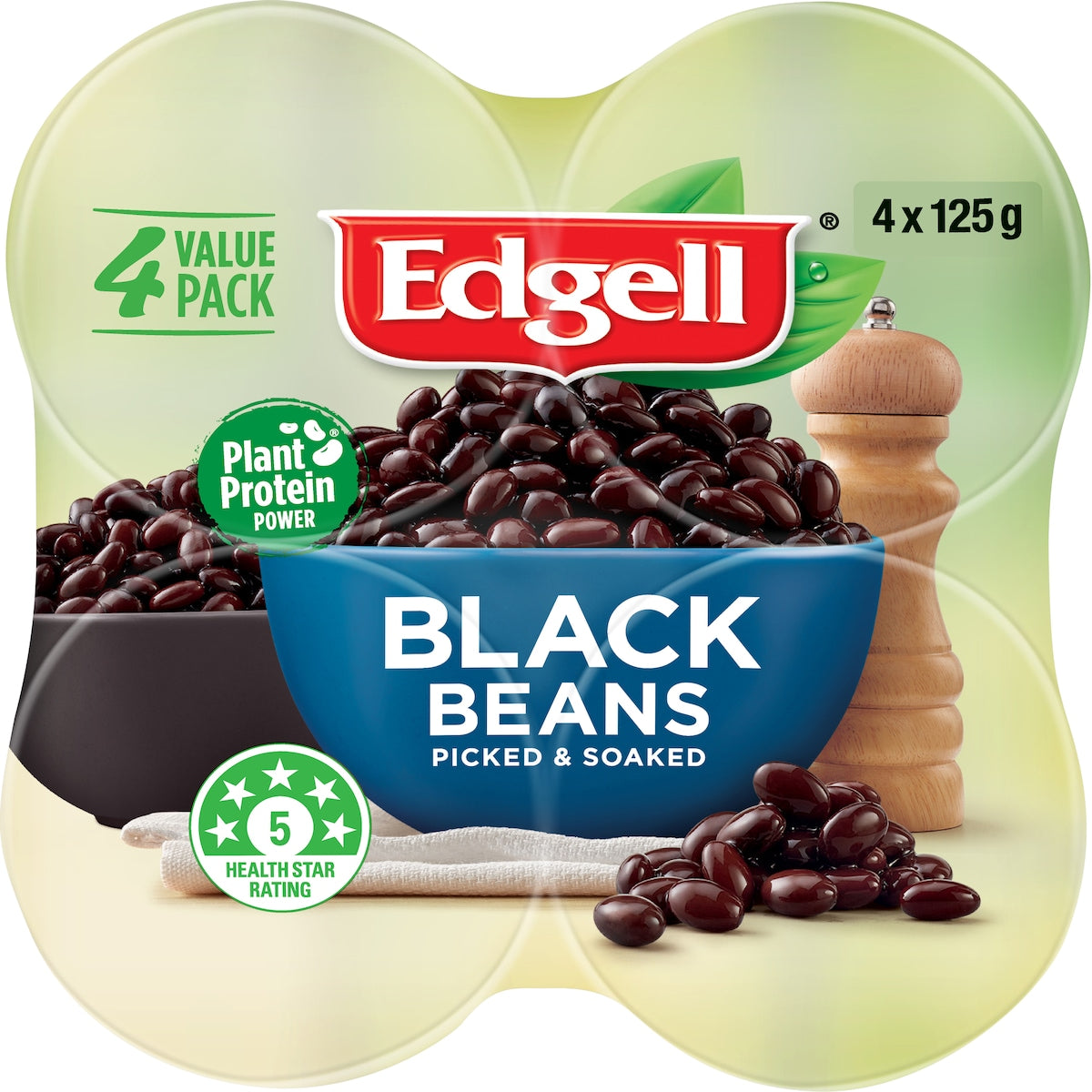 Edgell Black Beans 125g X 4 Pack