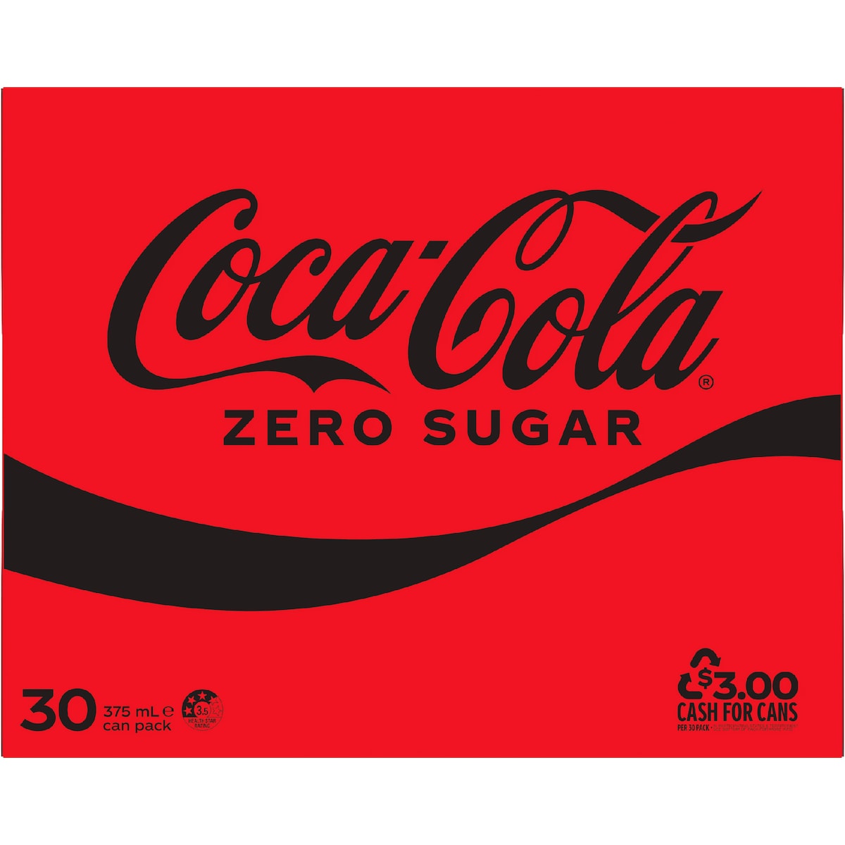 Coca-cola Zero Sugar Soft Drink Cans 375ml X 30 Pack