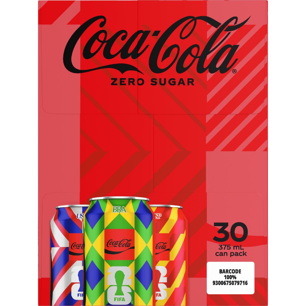 Coca-cola Zero Sugar Soft Drink Cans 375ml X 30 Pack