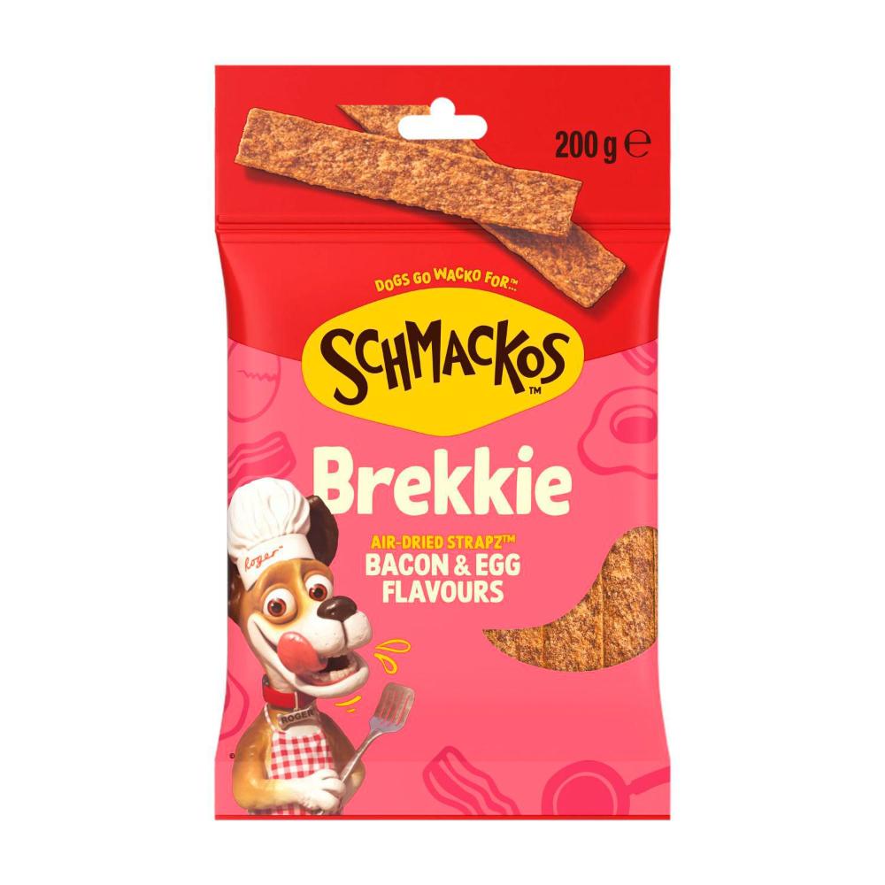 Schmackos Dog Treats Brekkie Bacon & Egg Flavour Strapz - 200g