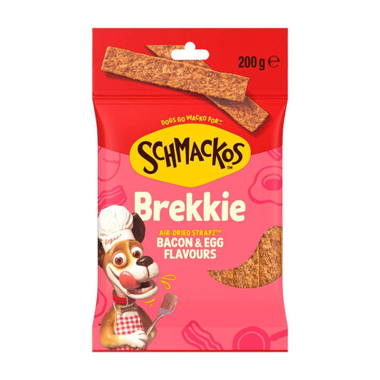 Schmackos Dog Treats Brekkie Bacon & Egg Flavour Strapz - 200g