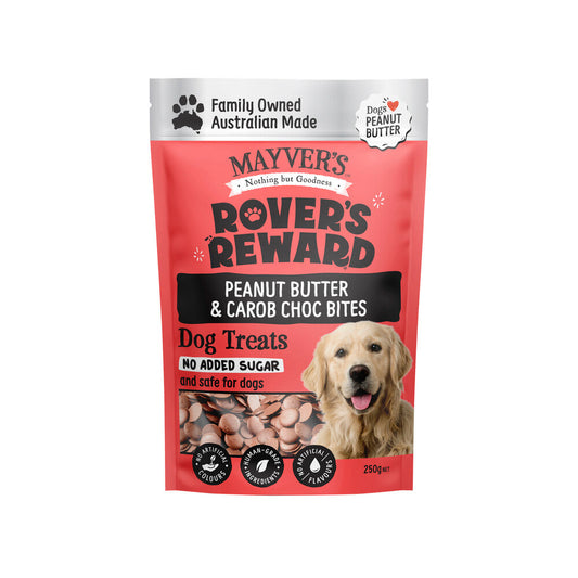 Mayver's Rover's Reward Peanut Butter Choc Carob Bites Dog Treats - 250g