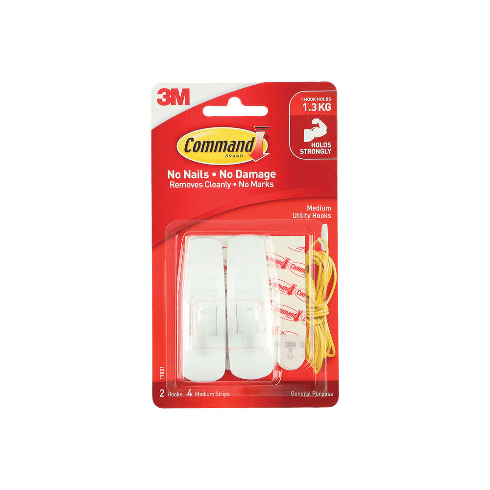 3M Command Medium Utility Hooks - 2 pack