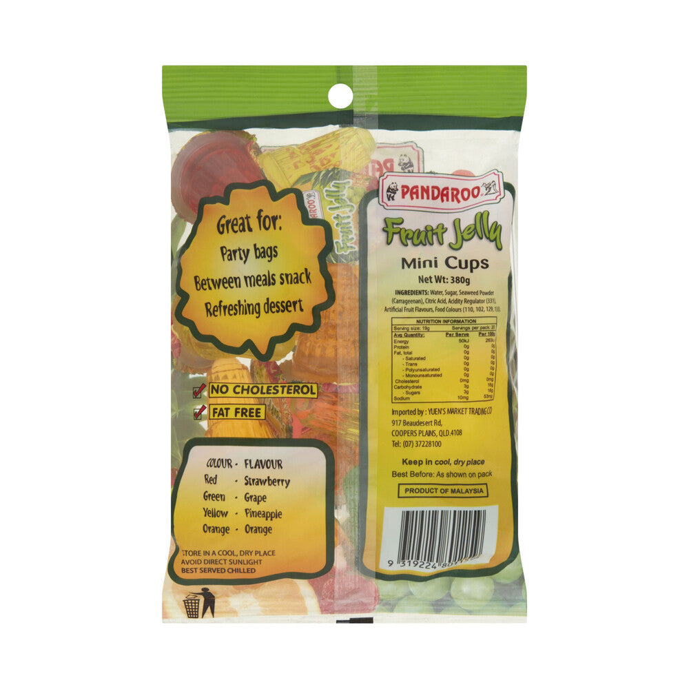 Pandaroo Fruit Jelly Mini Cups 20 Pack - 380g