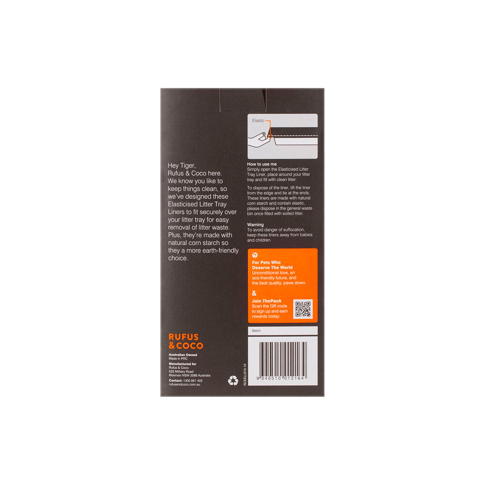 Rufus & Coco Elasticised Litter Tray Liners Large - 8 pack