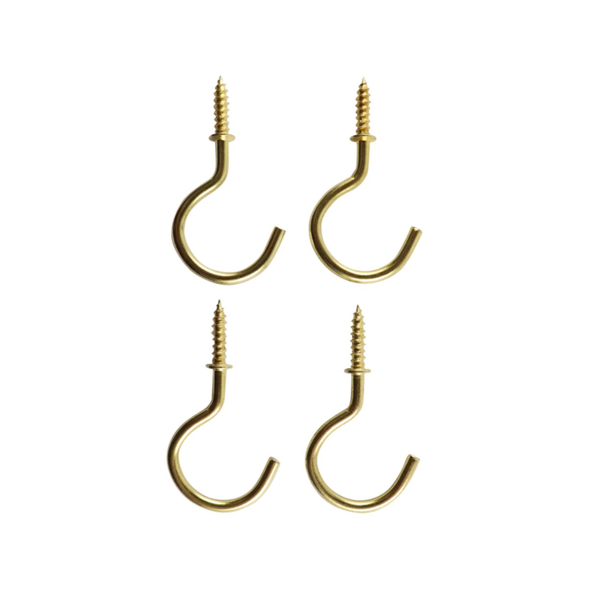 Everhang Cup Hooks - 21mm - Brass Plated - 4 Pack
