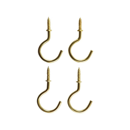 Everhang Cup Hooks - 21mm - Brass Plated - 4 Pack
