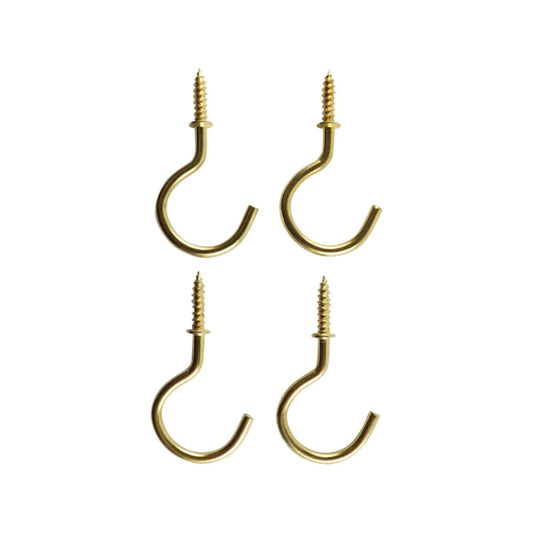 Everhang Cup Hooks - 21mm - Brass Plated - 4 Pack
