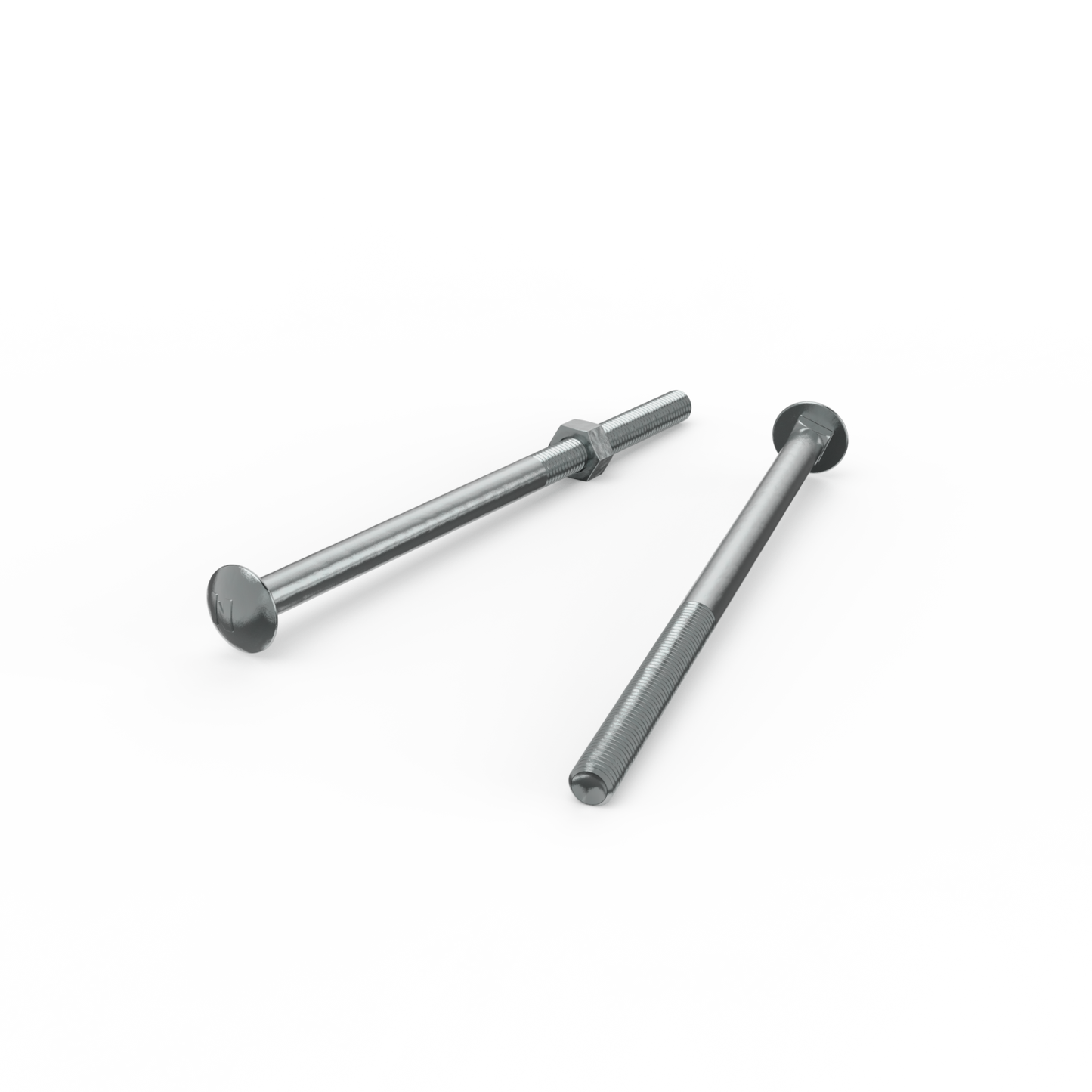 Zenith M10 x 200mm Zinc Plated Cup Head Bolt and Nut