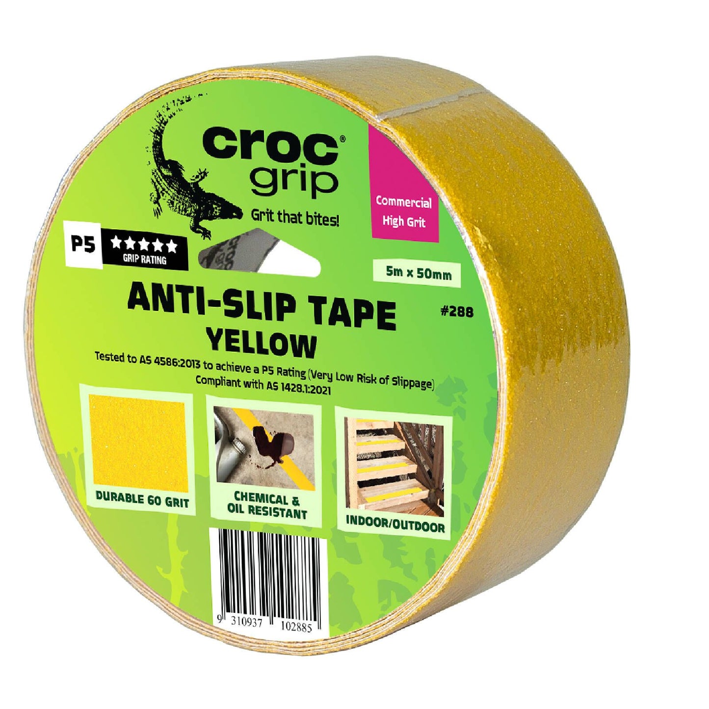 Croc Grip Yellow Anti Slip Tape - 5m x 50mm