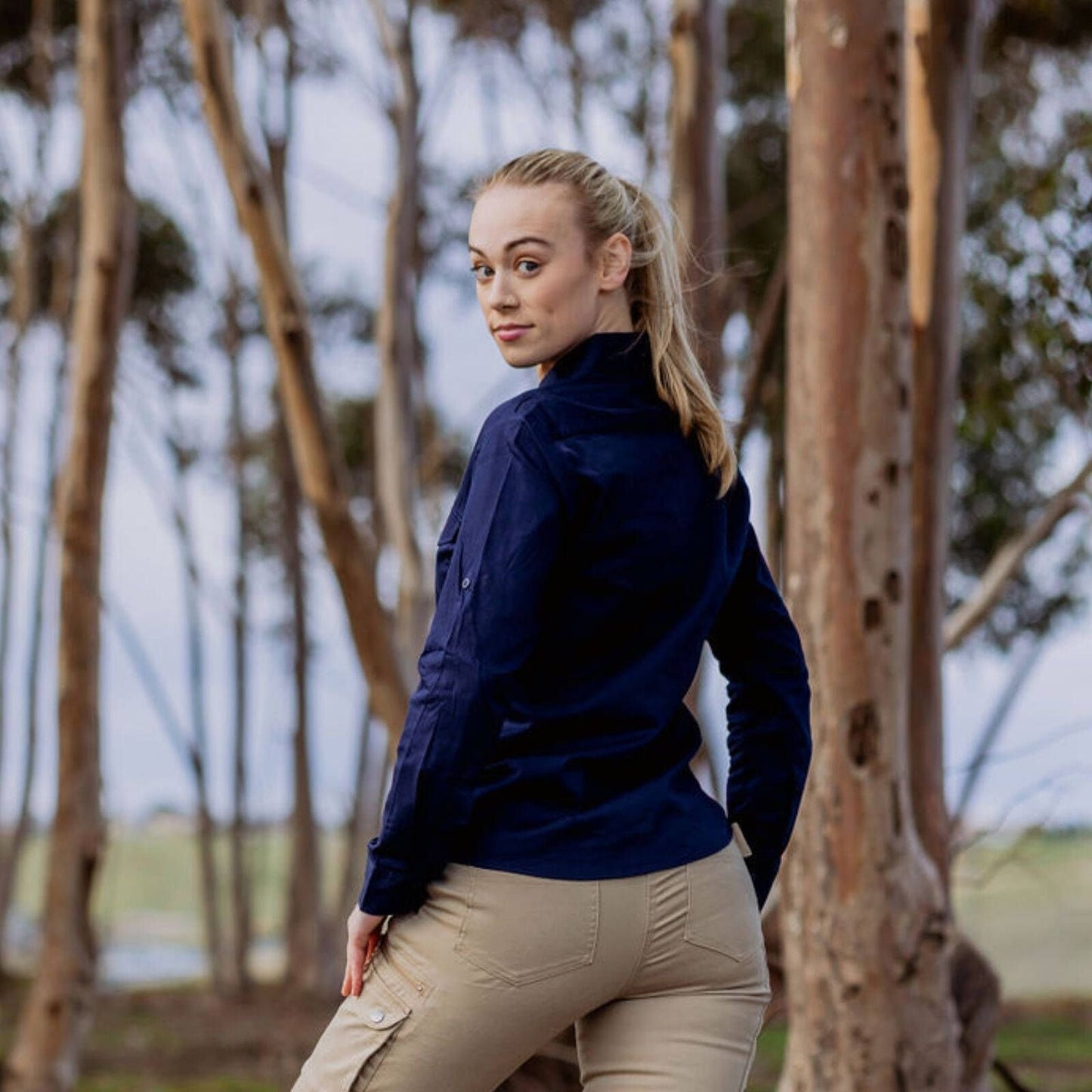 Green Hip Long Sleeve Shirt - Navy - Size 18