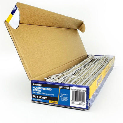 Bremick Collated Screw - 6g x 30mm - Zinc Yellow - 1000 Pack