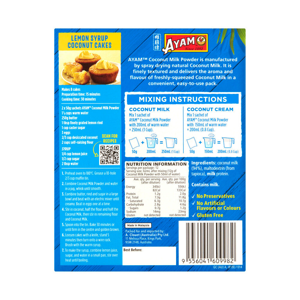 Ayam Premium Coconut Milk Powder 3 Pack - 150g