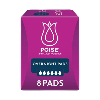 Poise Pads For Bladder Leaks Overnight - 8 pack