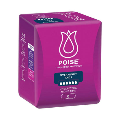 Poise Pads For Bladder Leaks Overnight - 8 pack