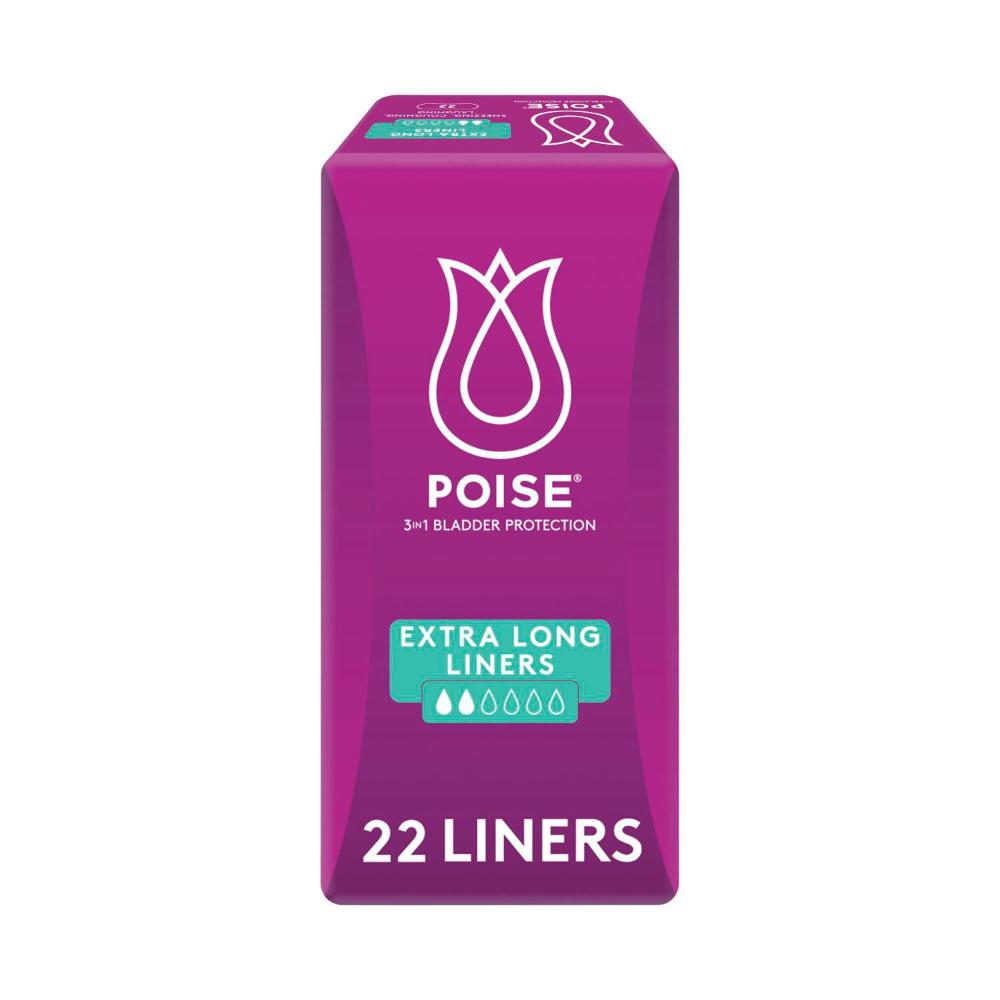Poise Liners For Bladder Leaks Extra Long - 22 pack
