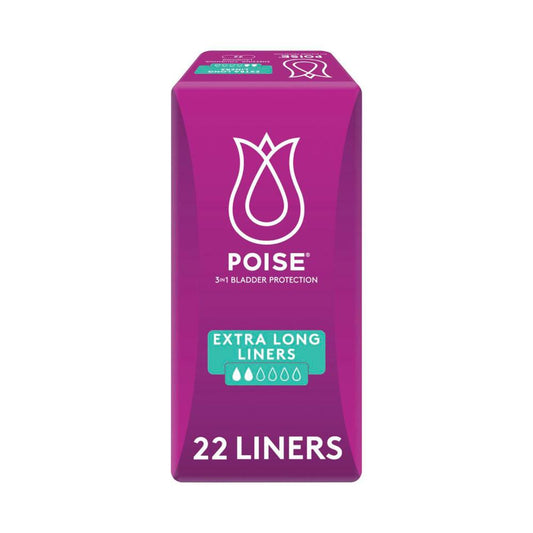 Poise Liners For Bladder Leaks Extra Long - 22 pack