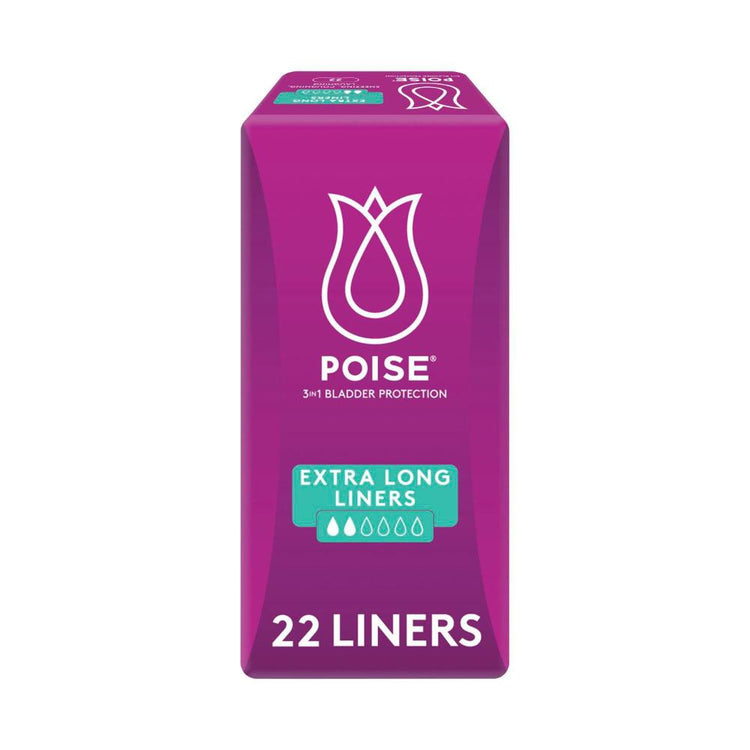 Poise Liners For Bladder Leaks Extra Long - 22 pack
