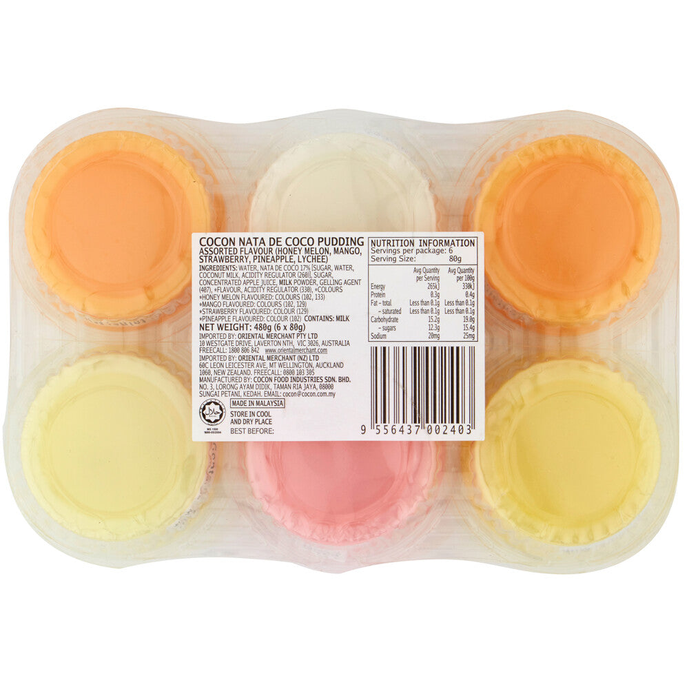 Cocon Assorted Pudding 6 Pieces - 480g