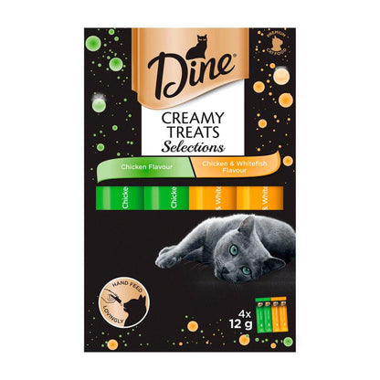 Dine Creamy Treats Cat Food Chicken & Chicken Whitefish 4x12g - 4 pack