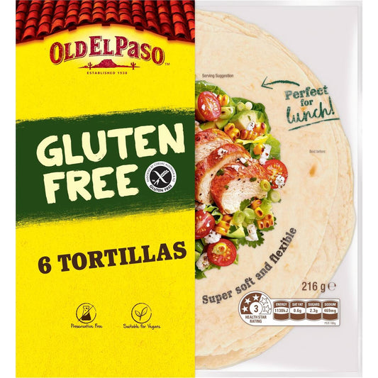 Old El Paso Gluten Free Tortilla Fajita Wraps 6 Pack