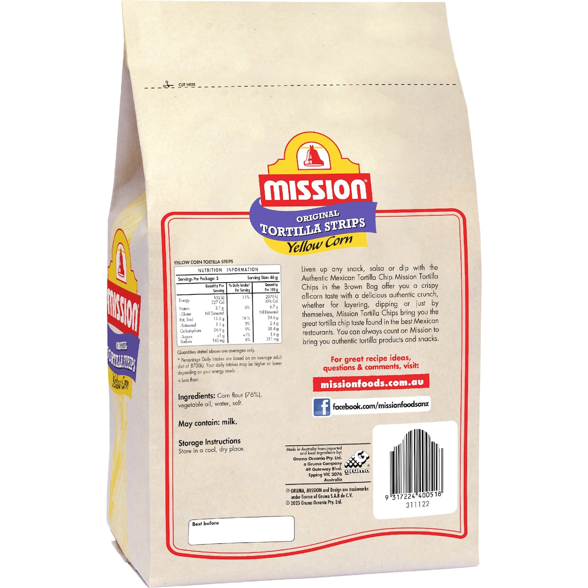 Mission Yellow Corn Tortilla Strips 230g