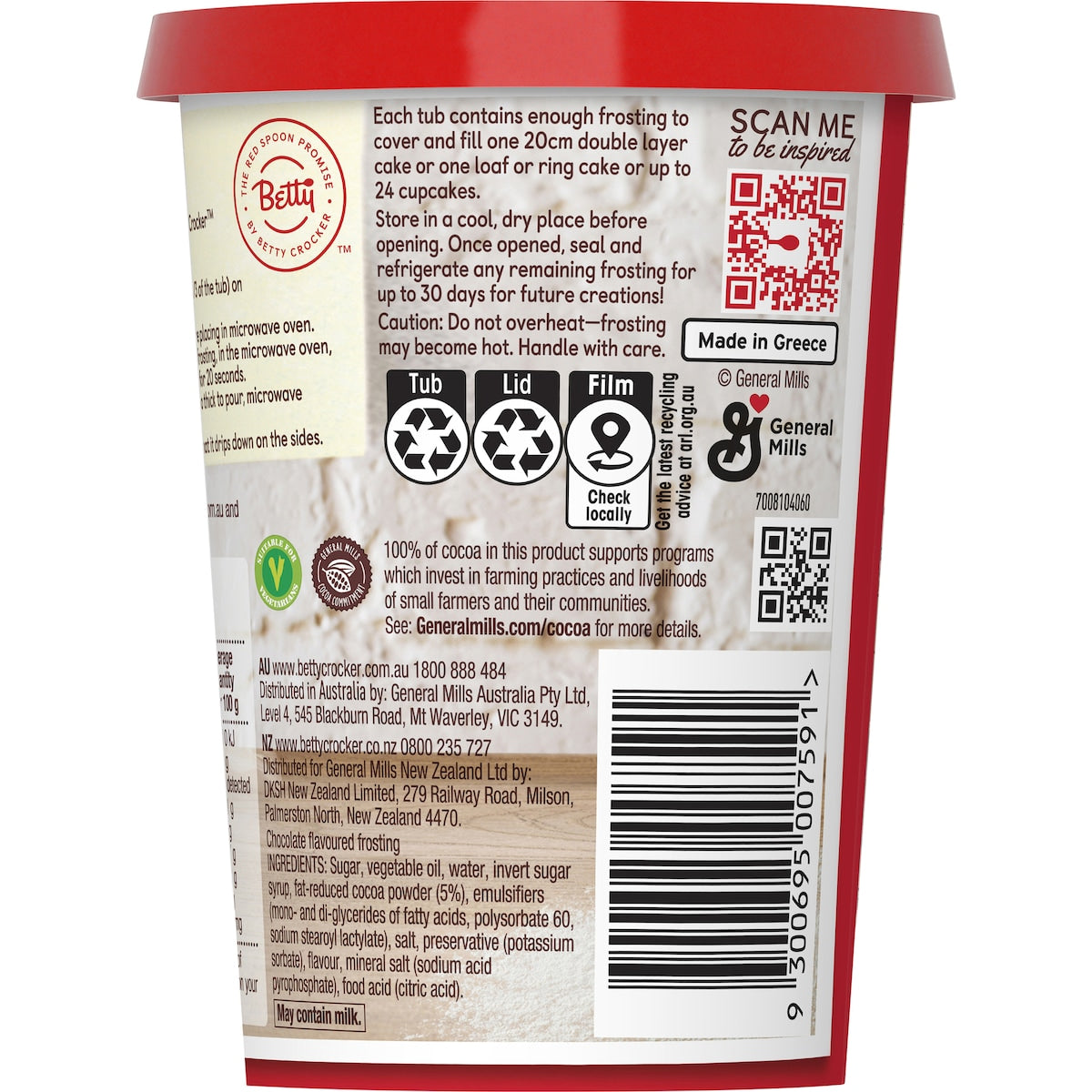 Betty Crocker Creamy Deluxe Chocolate Frosting 400g