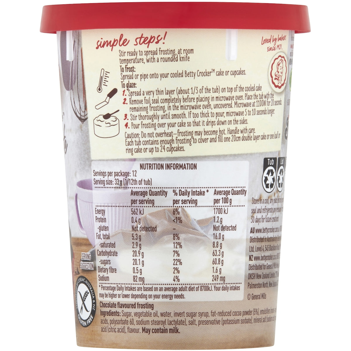 Betty Crocker Creamy Deluxe Chocolate Frosting 400g